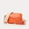 Cheap Claris Virot Charly Bag Orange Koi Embossed Croco Leather