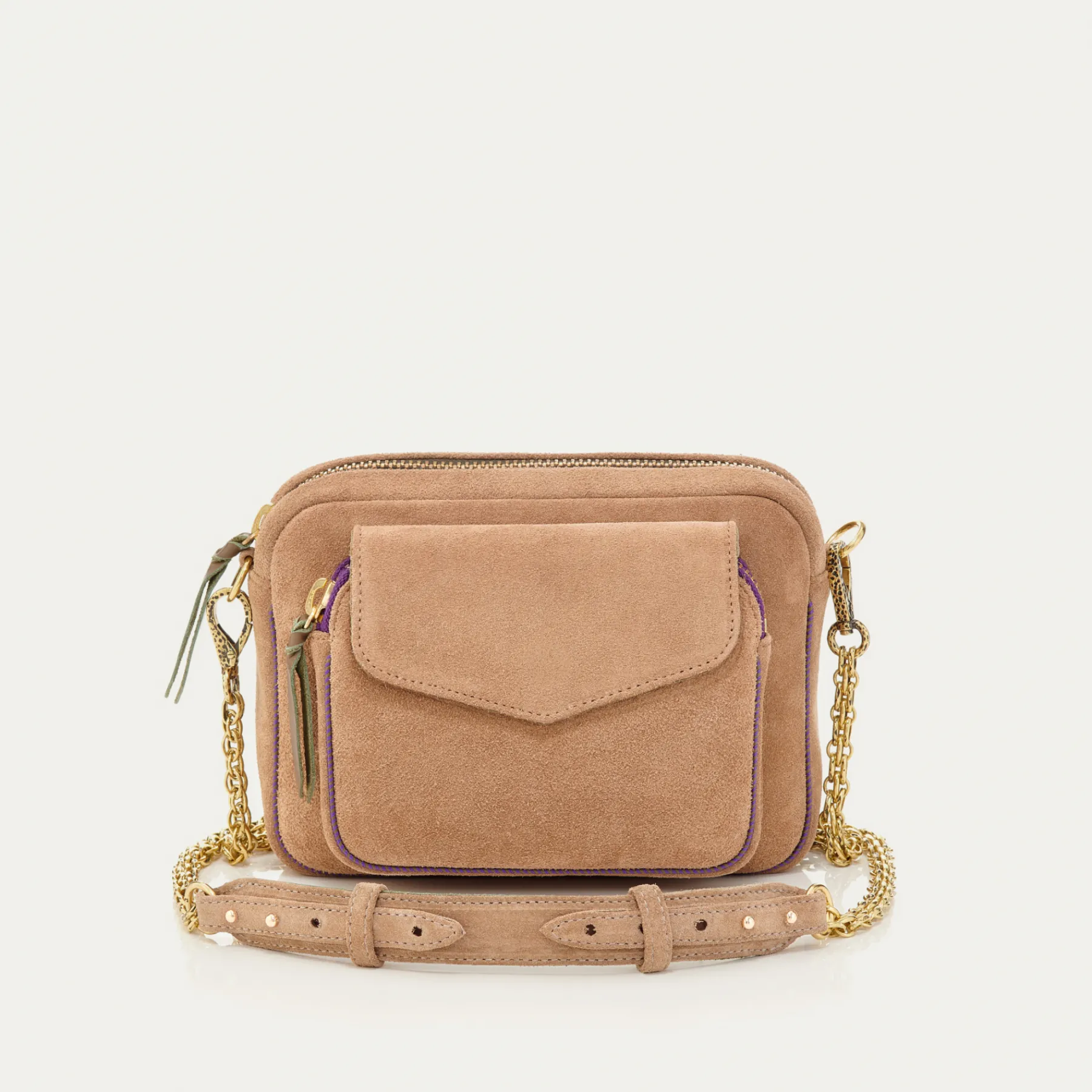 Cheap Claris Virot Charly Bag Grege Thick Leather Suede