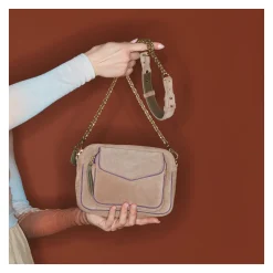 Cheap Claris Virot Charly Bag Grege Thick Leather Suede