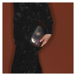 Online Claris Virot Chiara Bag Metallic Gasoil Leather
