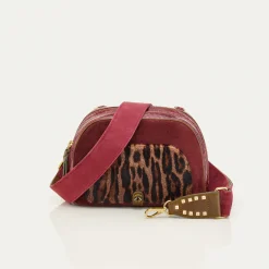 Discount Claris Virot Clara Bag Ocelot And Burgundy Leathers