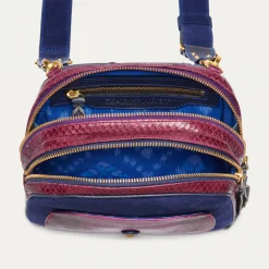 Sale Claris Virot Clara Bag Purple Python And Suede