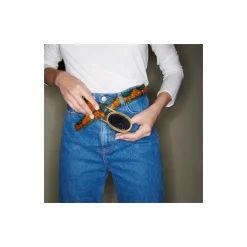 New Claris Virot Dallas Belt Green Orange And Black Python