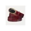 Fashion Claris Virot Dallas Belt Burgundy Python