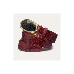 Fashion Claris Virot Dallas Belt Burgundy Python