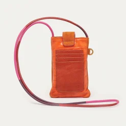 New Claris Virot Double Marcus Case Orange Koi Embossed Croco Leather