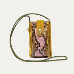 Sale Claris Virot Double Marcus Case Stone Hand Painted Python