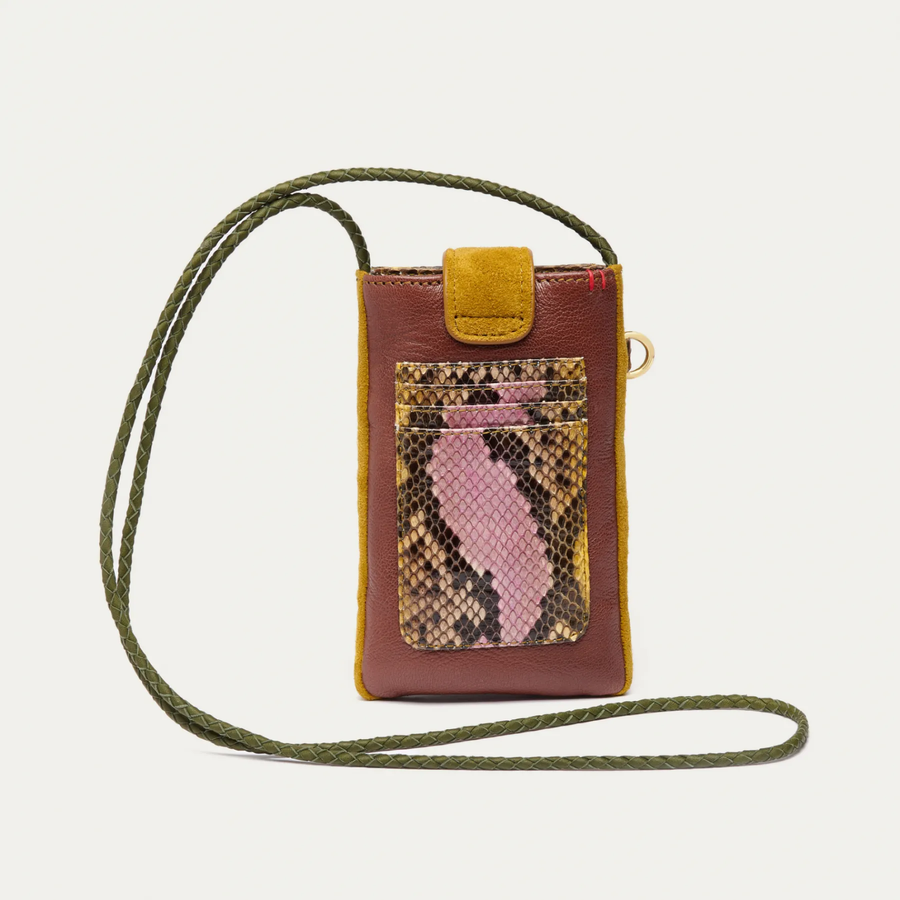 Sale Claris Virot Double Marcus Case Stone Hand Painted Python