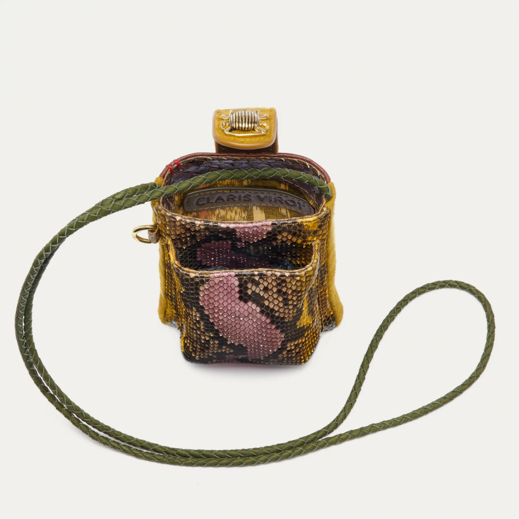 Sale Claris Virot Double Marcus Case Stone Hand Painted Python