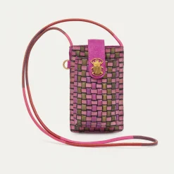 Discount Claris Virot Double Marcus Case Sakura Pink Woven Leather