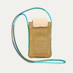 Store Claris Virot Emile Sunglasses Case Olive Suede Embroidered And Cream Shearling