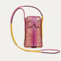 New Claris Virot Emile Sunglasses Case Pink Burgundy Python