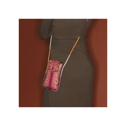 New Claris Virot Emile Sunglasses Case Pink Burgundy Python