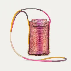 New Claris Virot Emile Sunglasses Case Pink Burgundy Python