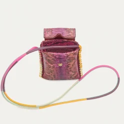 New Claris Virot Emile Sunglasses Case Pink Burgundy Python