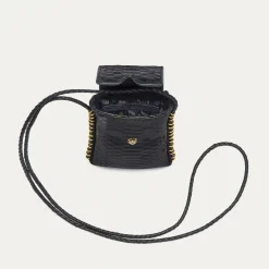 Shop Claris Virot Emile Sunglasses Case Black Python