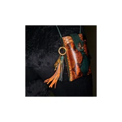 Fashion Claris Virot Fred Key Holder Orange And Green Leathers
