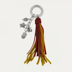 Outlet Claris Virot Fred Key Holder Yellow And Burgundy Leathers