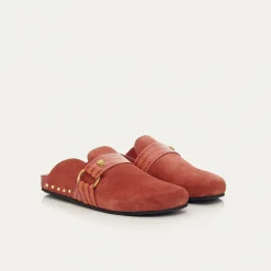 New Claris Virot Georgette Mules Anko Brick Embossed Woven Leather