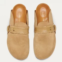 Online Claris Virot Georgette Mules Sand Leather