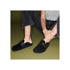 Cheap Claris Virot Georgette Mules Black Leather And Suede