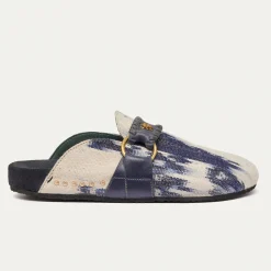 Shop Claris Virot Georgette Mules Blue Dragon Timor Fabric