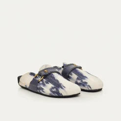 Shop Claris Virot Georgette Mules Blue Dragon Timor Fabric