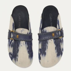 Shop Claris Virot Georgette Mules Blue Dragon Timor Fabric