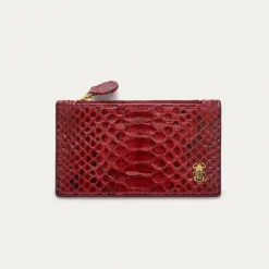 Clearance Claris Virot Helena Wallet Burgundy Python