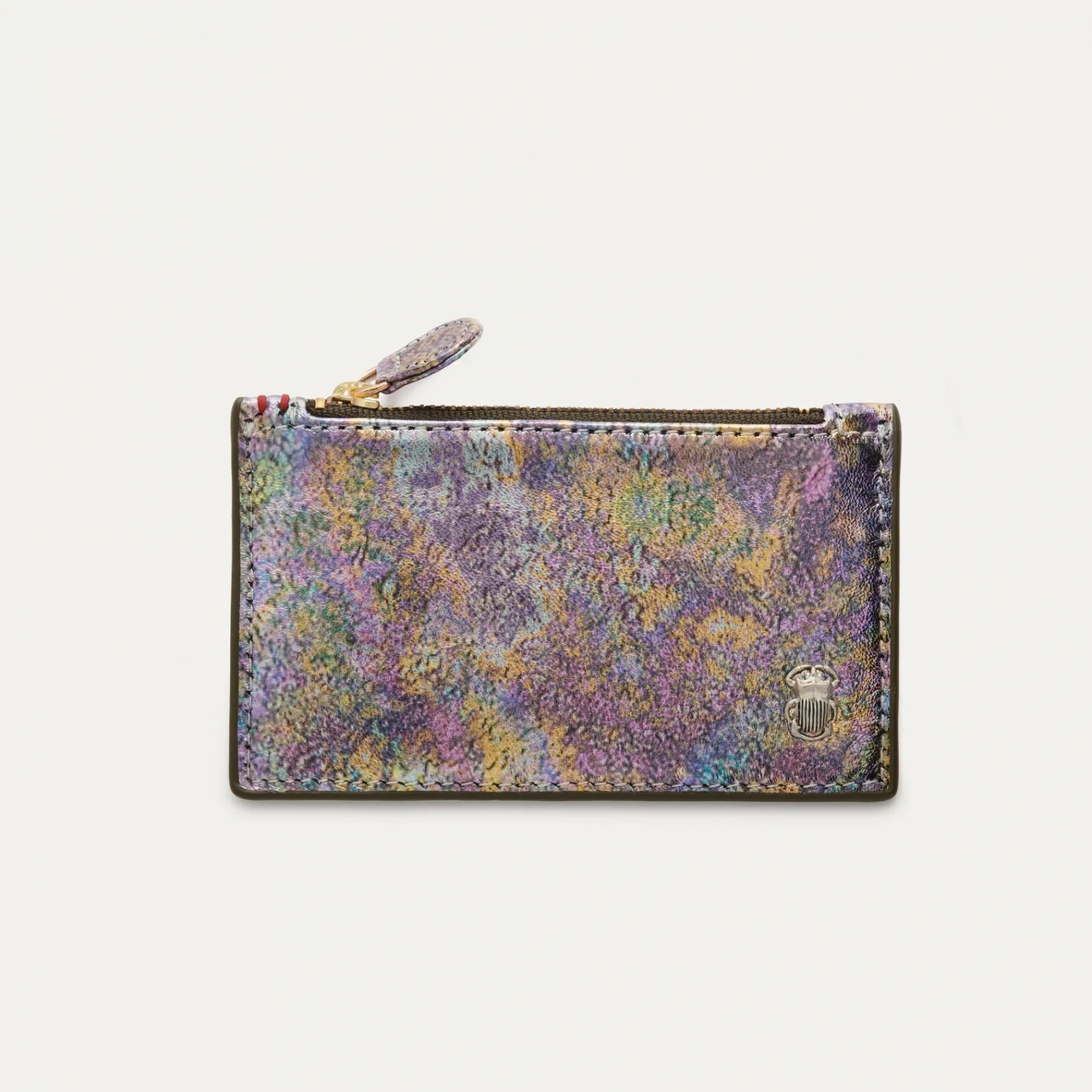 Cheap Claris Virot Helena Wallet Metallic Gasoil Leather