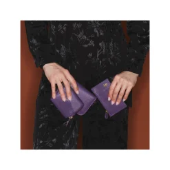 Flash Sale Claris Virot Helena Wallet Purple Grained Leather