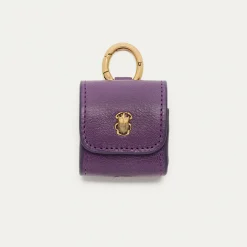 Cheap Claris Virot Jamie Airpods Cases Purple Grained Leather