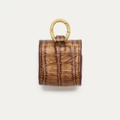 Flash Sale Claris Virot Jamie Airpods Cases Metallic Bark Embossed Croco Leather