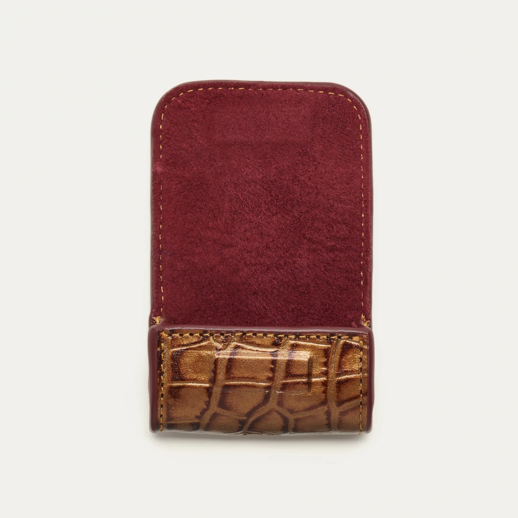Flash Sale Claris Virot Jamie Airpods Cases Metallic Bark Embossed Croco Leather