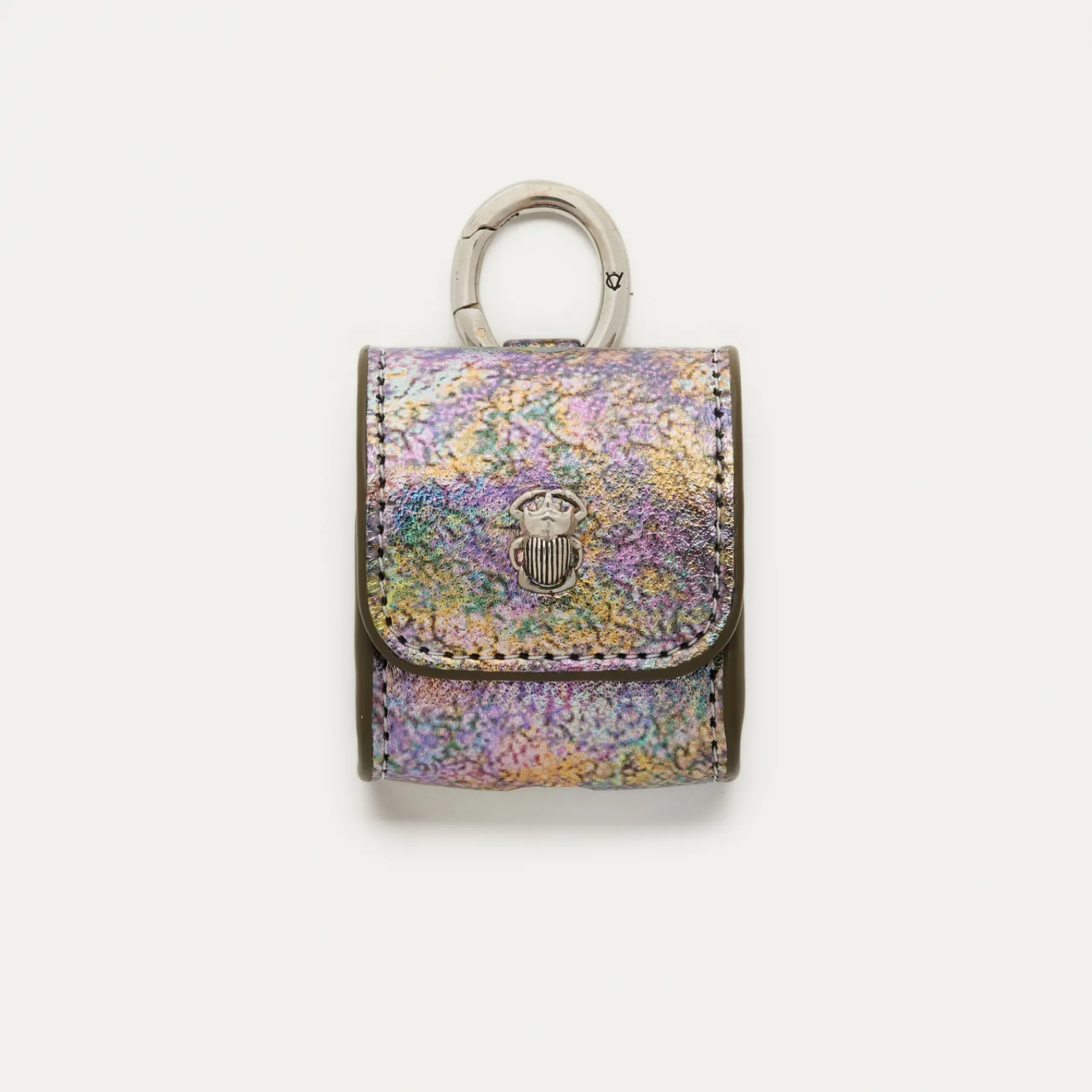 Sale Claris Virot Jamie Airpods Cases Metallic Gasoil Leather
