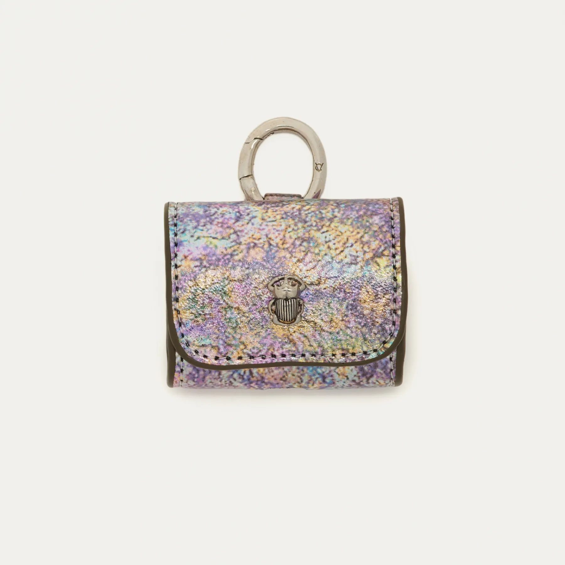 Sale Claris Virot Jamie Airpods Cases Metallic Gasoil Leather