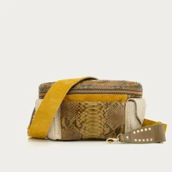 Shop Claris Virot Jules Bag Kaki Python