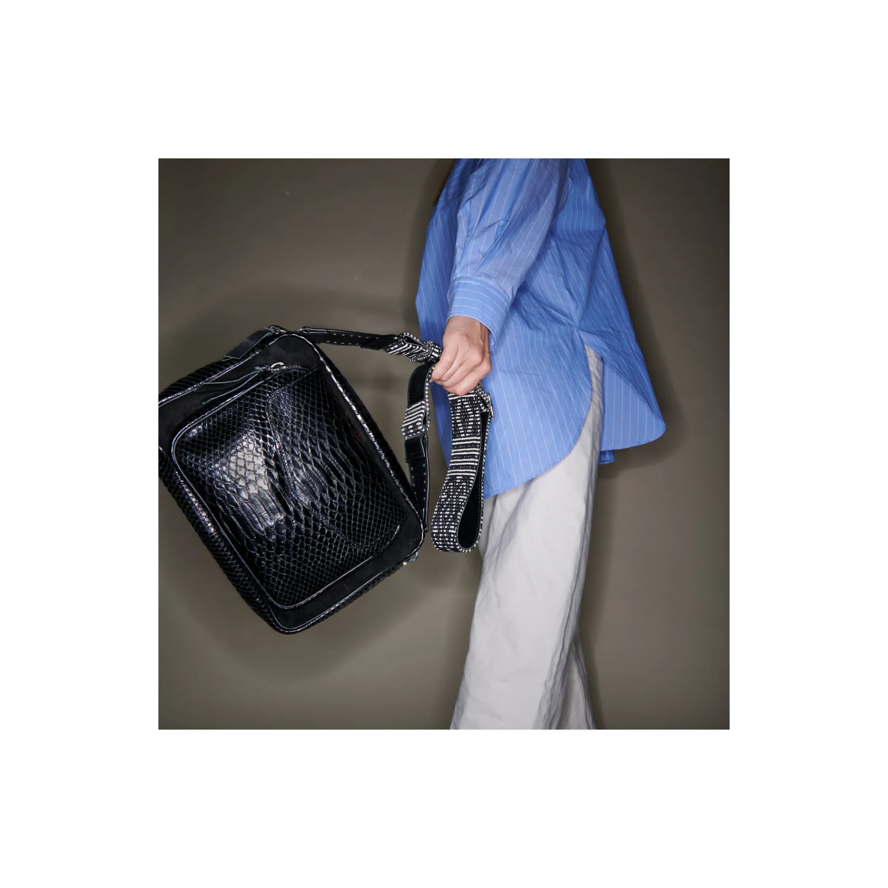 Best Sale Claris Virot Jumbo Charly Bag Black Python