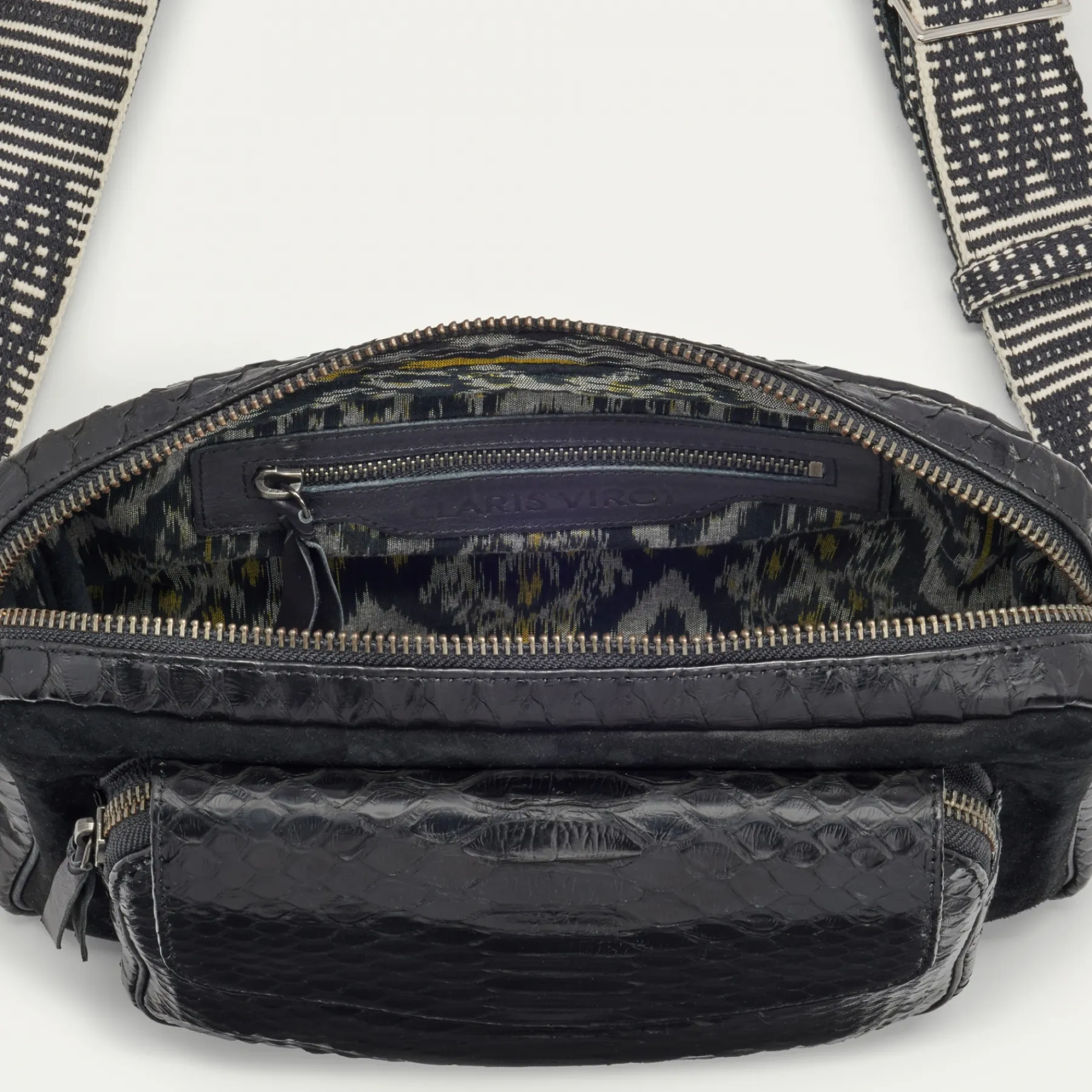 Best Sale Claris Virot Jumbo Charly Bag Black Python