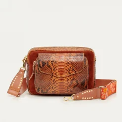Sale Claris Virot Jumbo Charly Bag Moka Python