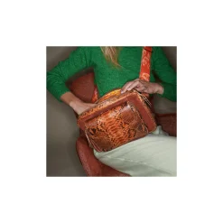 Sale Claris Virot Jumbo Charly Bag Moka Python