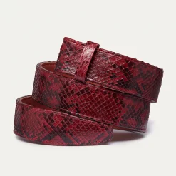 Best Sale Claris Virot Leather Belt Burgundy Python