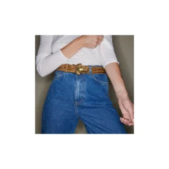 Cheap Claris Virot Leather Belt Tobacco Leather