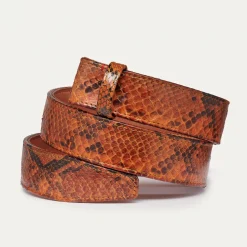 Clearance Claris Virot Leather Belt Moka Python
