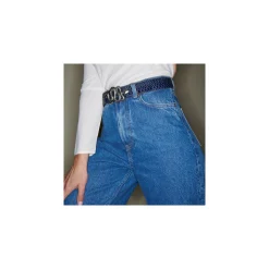 Discount Claris Virot Leather Belt Navy Python