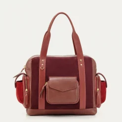 Shop Claris Virot Leo Bag Bark And Hot Wine Leathers