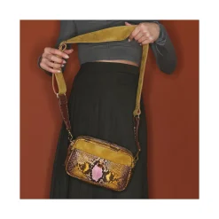 Shop Claris Virot Lily Bag Stone Hand Painted Python