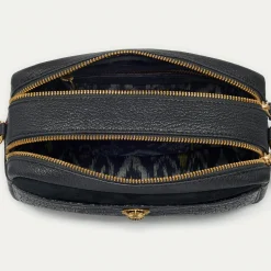 Online Claris Virot Lily Bag Black Embossed Croco Leather