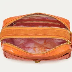 Best Sale Claris Virot Lily Bag Orange Koi Embossed Croco Leather