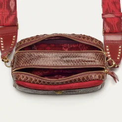Shop Claris Virot Lily Bag Chocolate Python And Croco